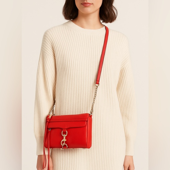 Rebecca Minkoff Mini MAC Crossbody in Carnation Red Leather - Picture 1 of 11